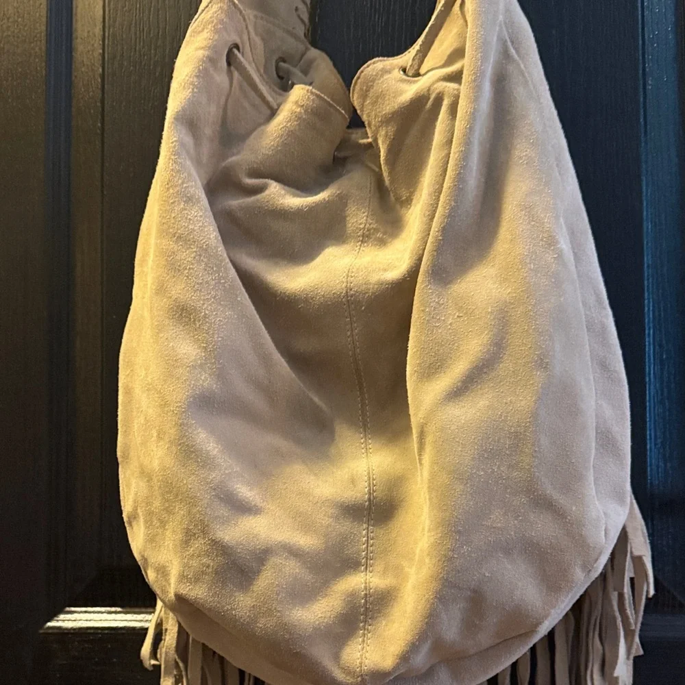 Suede Fringe Bucket Bag - Picture 9 of 13
